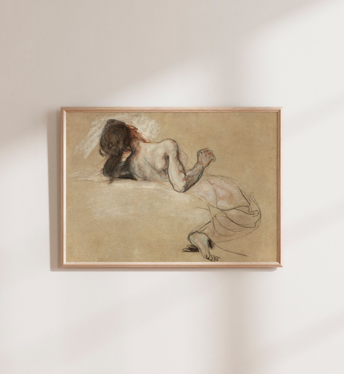 Vintage Abstract Nude Figure Sketch Art Print - Image 5
