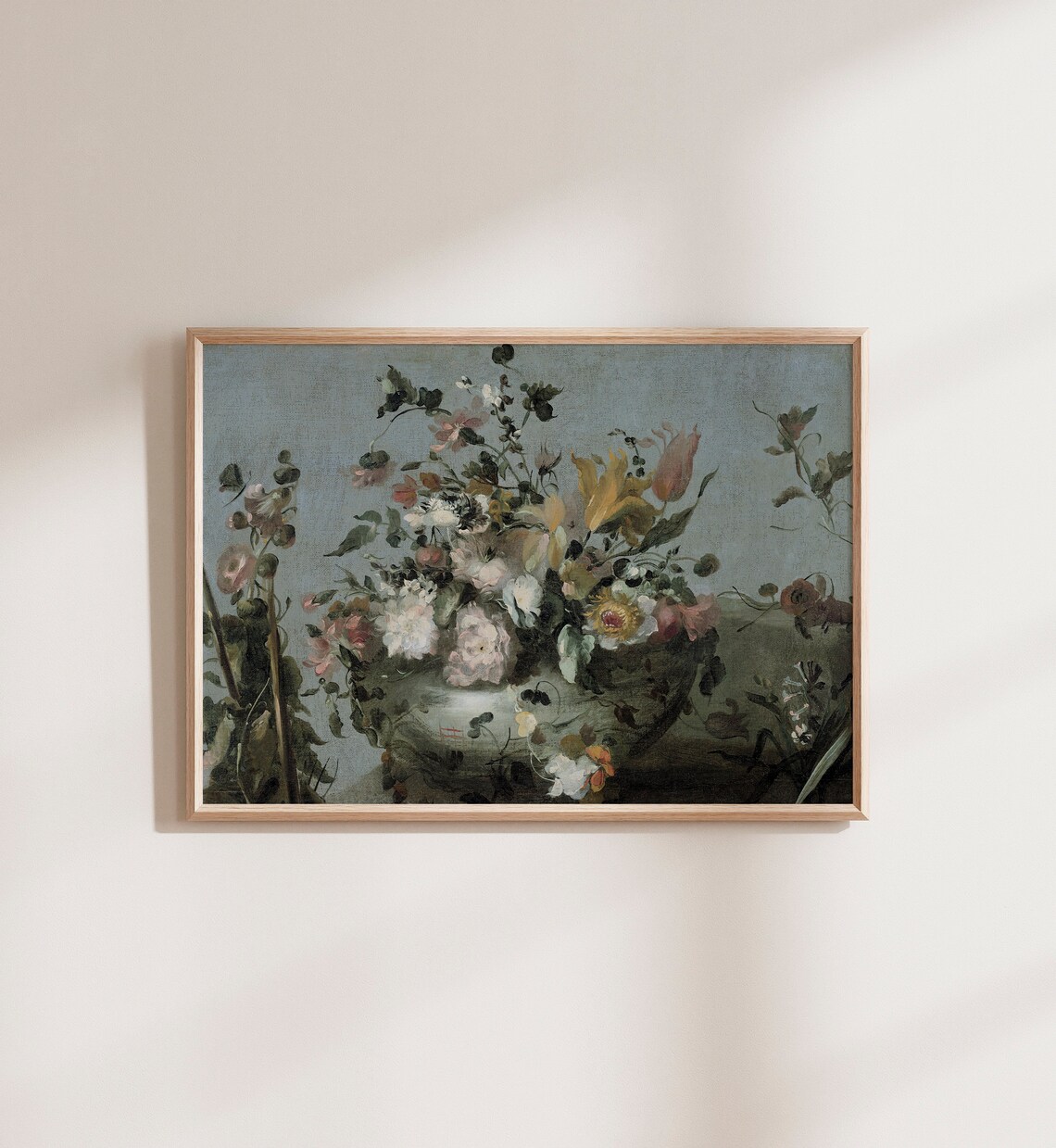 Vintage Blue Floral Still Life Art Print - Image 5