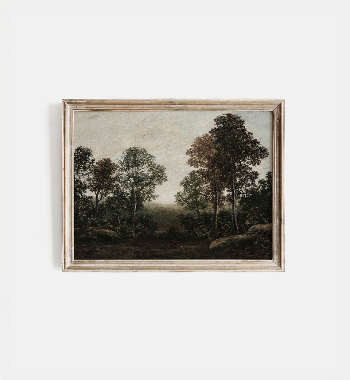 Vintage Moody Rustic Landscape, Forest Oil Art Print - Image 5
