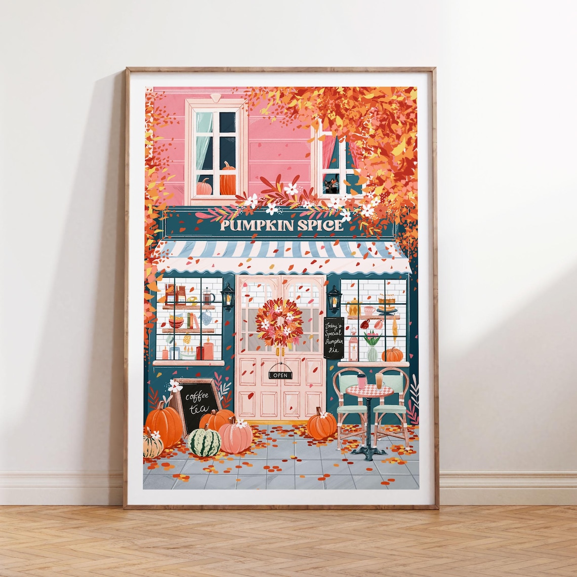 Pumpkin Spice Coffee Poster, Autumn Kitchen Art - Image 2