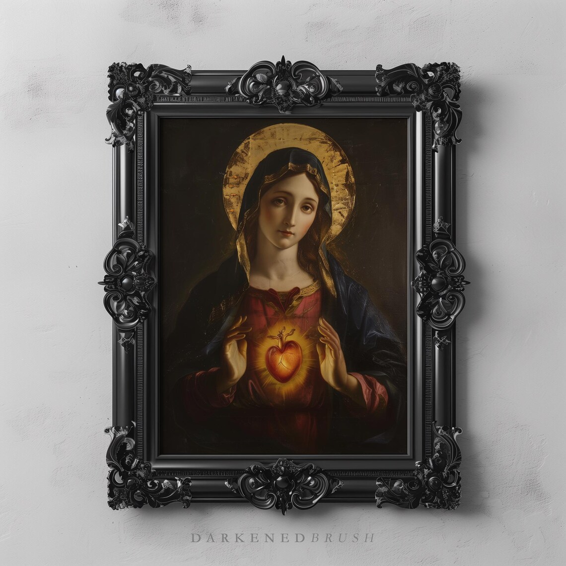 Heart Of The Virgin Mary Religious Wall Art Print