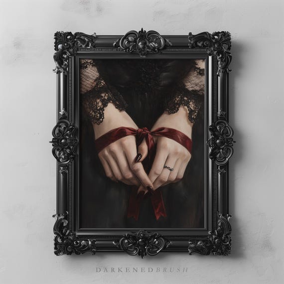 Victorian Gothic Hands Art Print, Romantic Decor