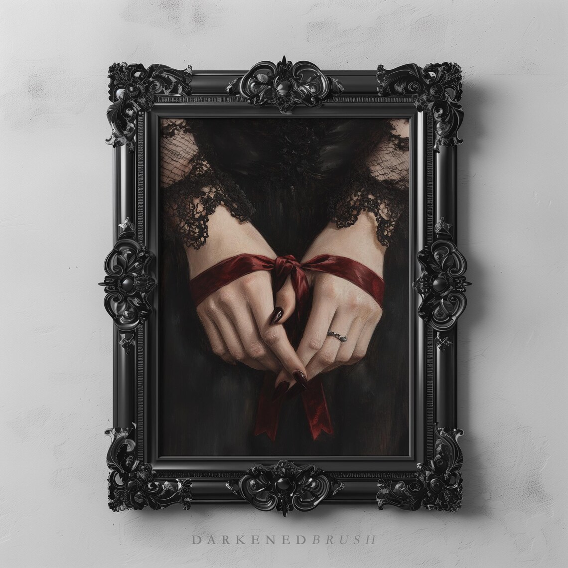 Victorian Gothic Hands Art Print, Romantic Decor