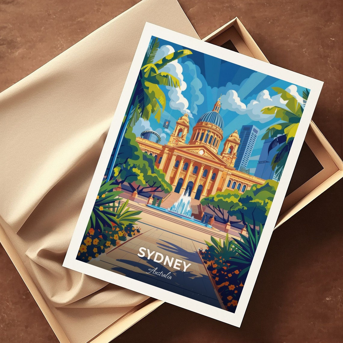 Sydney Travel Poster Art Gallery Of New South Wales City Print Cityscape Artwork Birthday Wedding Gift Wall Art Location Print - Image 3