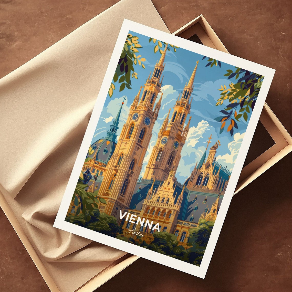 Vienna Austria City Hall Rathaus Twin Spires Gothic Landmark Poster - Image 3