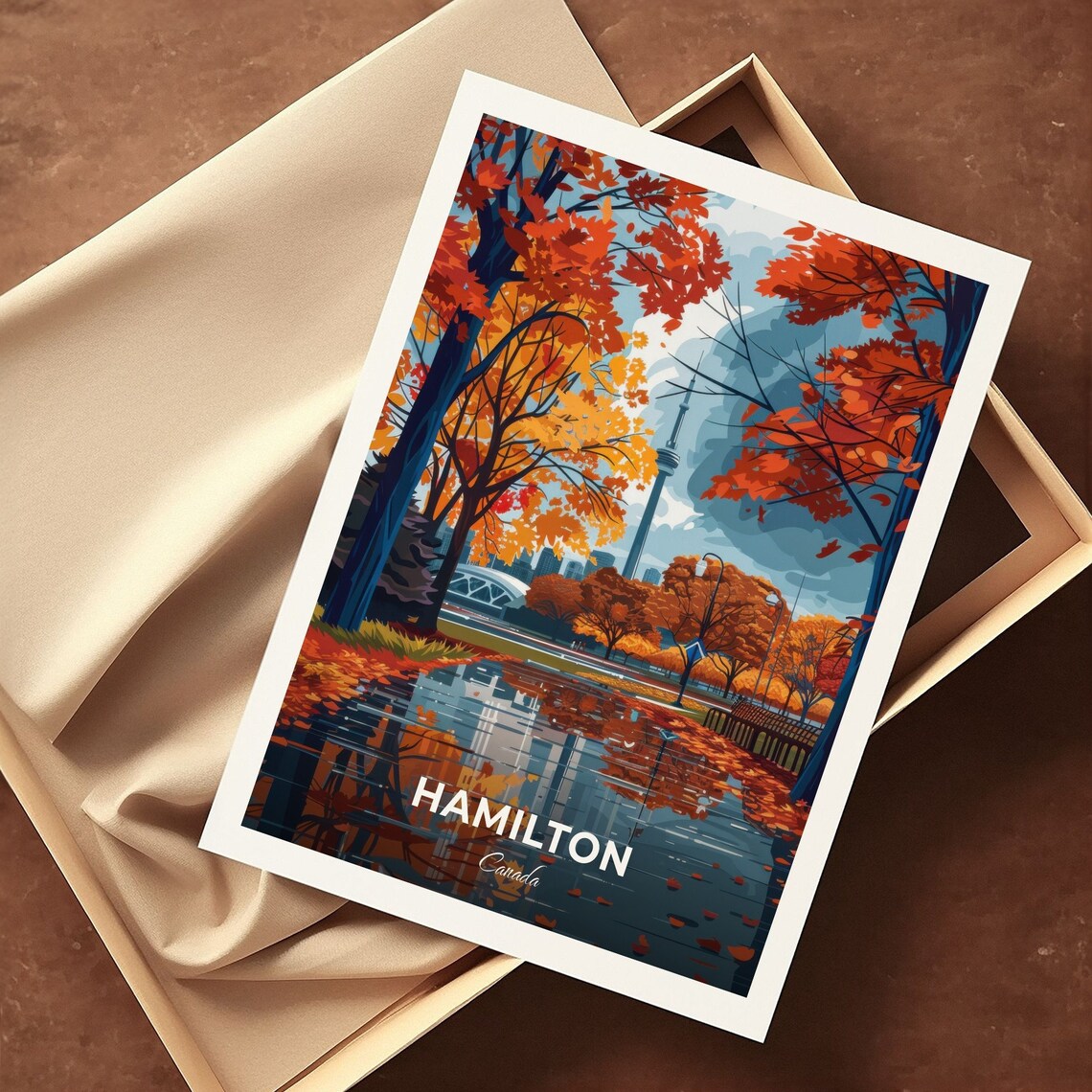 Hamilton Canada Sam Lawrence Park Autumn Fall Colours Travel Poster - Image 3