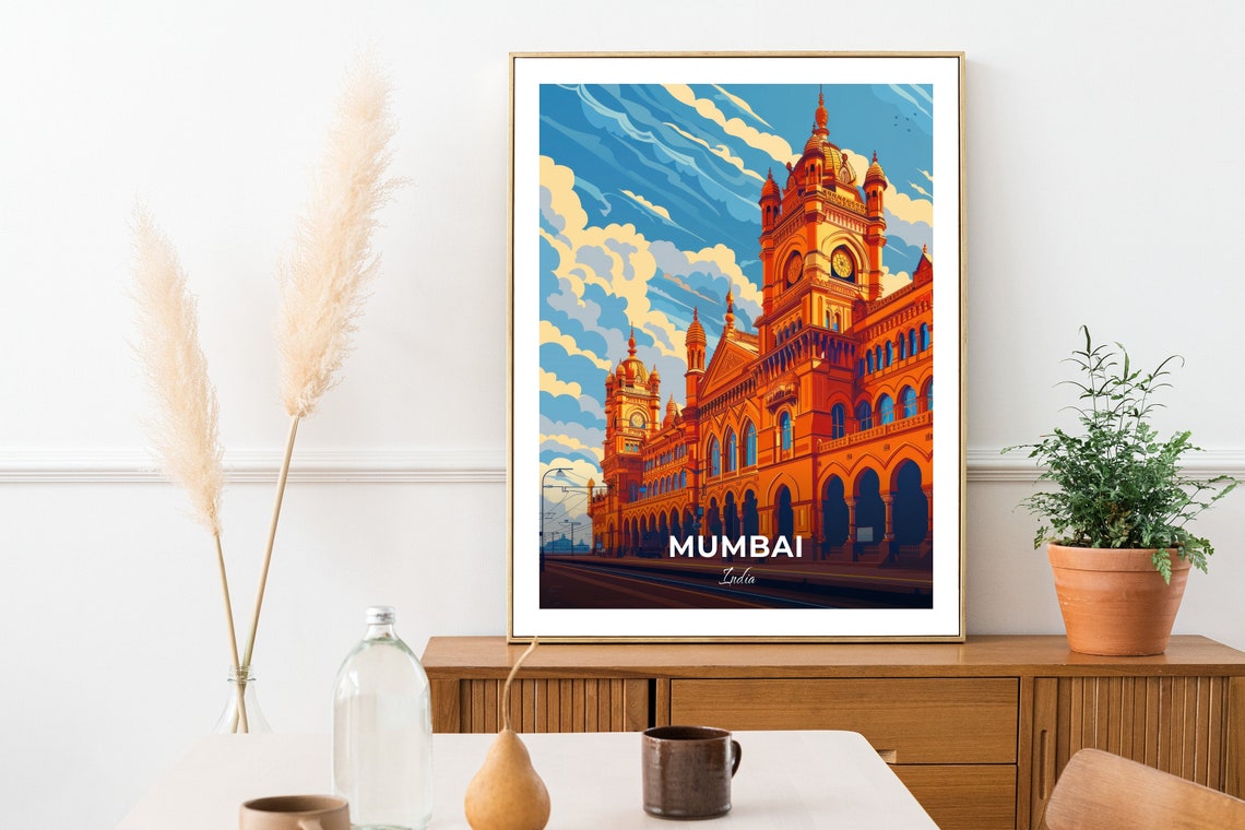 Mumbai India Chhatrapati Shivaji Terminus Grand Clock Tower Poster - Image 2