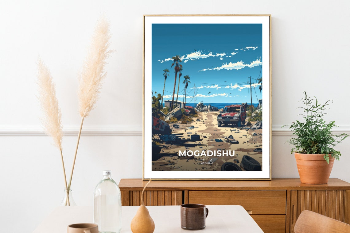 Mogadishu Somalia Black Hawk Down Crash Site Coastal Travel Poster - Image 2