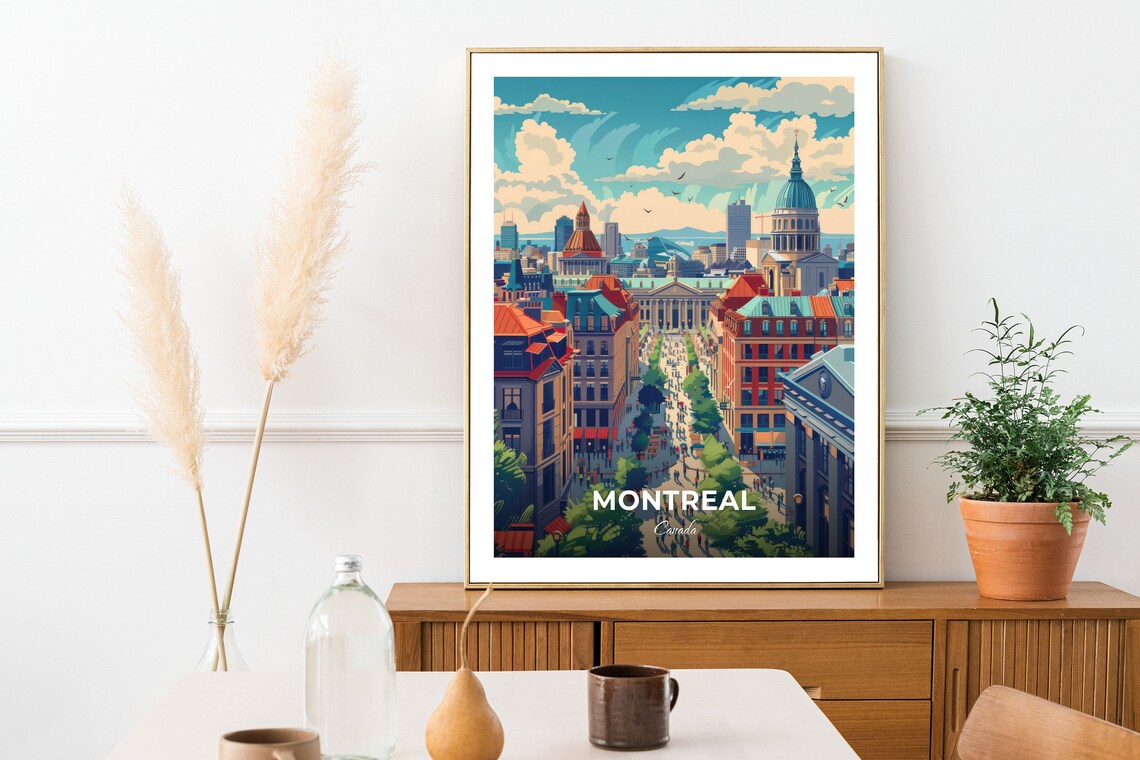 Montreal Canada Grand Avenue Domed Landmark Cityscape Travel Poster - Image 2