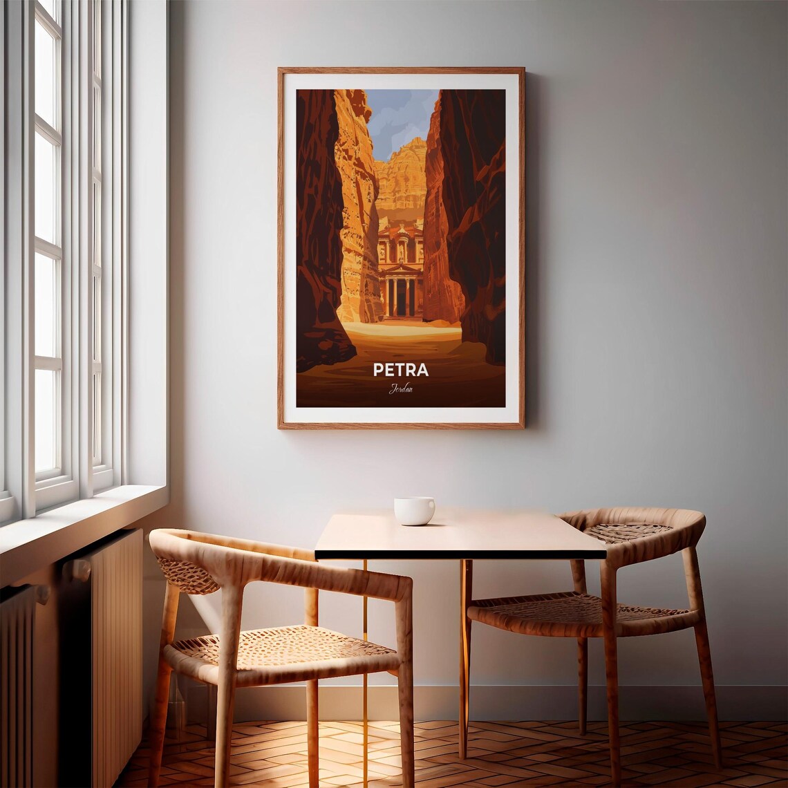 Petra Jordan The Siq Canyon Treasury Vintage Desert Travel Poster - Image 3