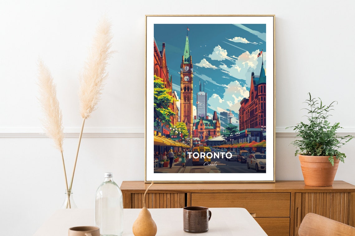 Toronto Canada Saint Lawrence Market Clock Tower Travel Poster - Image 2