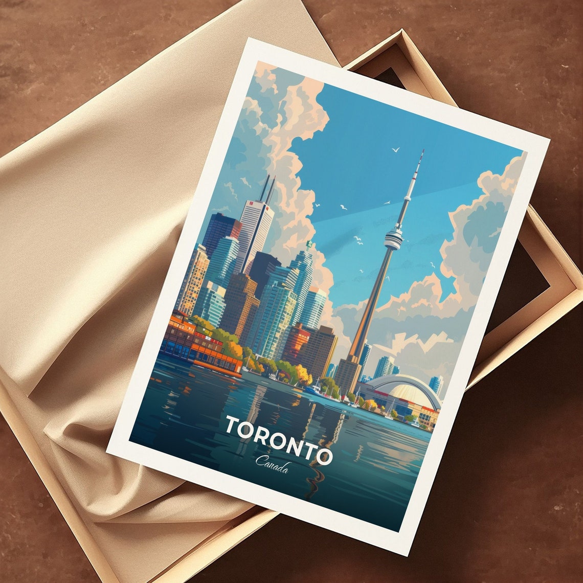Toronto Canada Harbourfront CN Tower Skyline View Travel Poster - Image 3