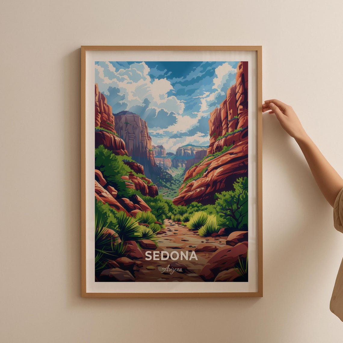 Sedona Arizona Boynton Canyon Red Rocks Modern Travel Poster - Image 2