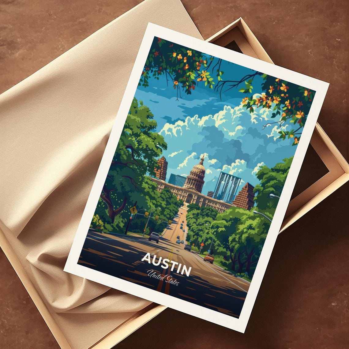 Austin Texas State Capitol Building Downtown Skyline Travel Poster - Image 4