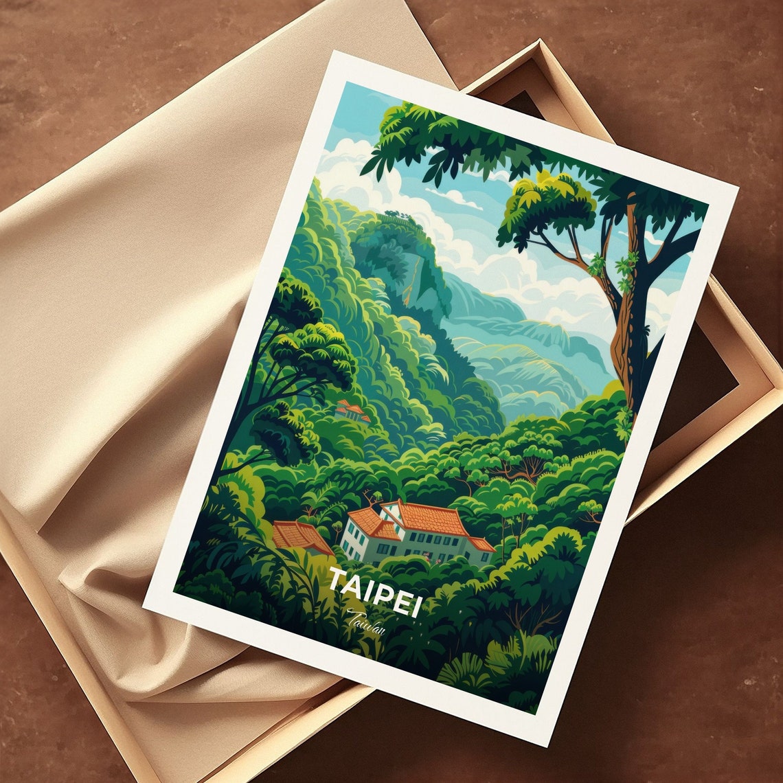 Taipei Taiwan Yangmingshan Lush Green Mountain Valley Scene Poster - Image 3