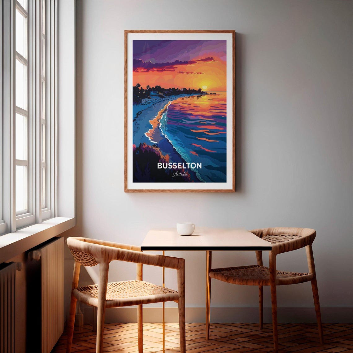 Busselton Australia Sunset Beach Purple Orange Sky Travel Poster - Image 2