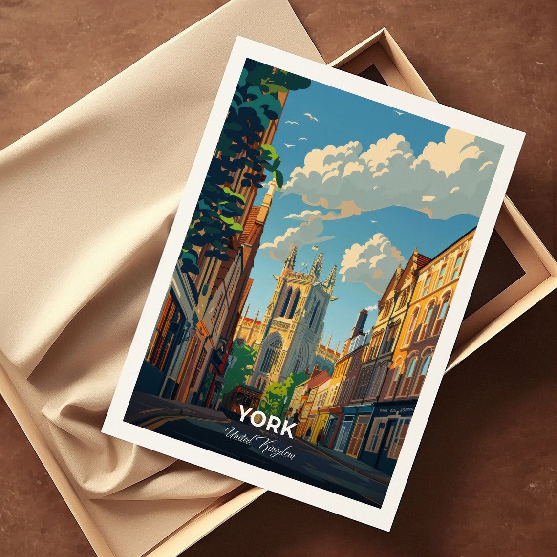 York United Kingdom York Minster Gothic Street Sunny Day Charm Poster - Image 3