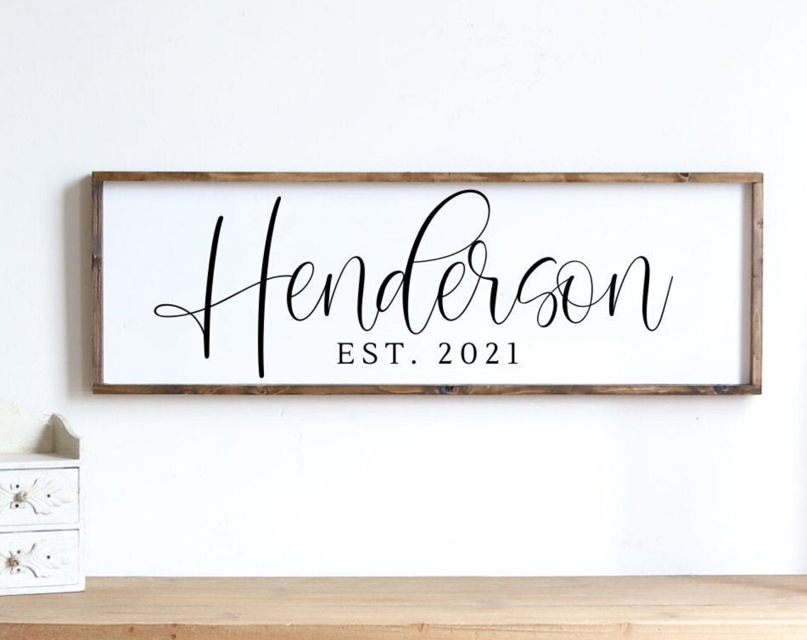 Henderson Last Name Sign Established 2021 Farmhouse Family Poster