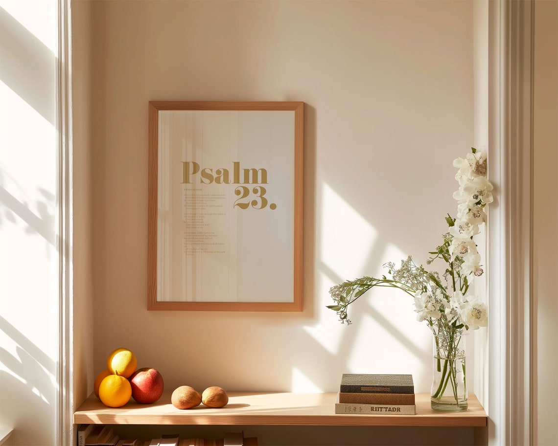 Psalm 23 Gold Typography Full Text Elegant Shepherd Bible Poster - Image 6
