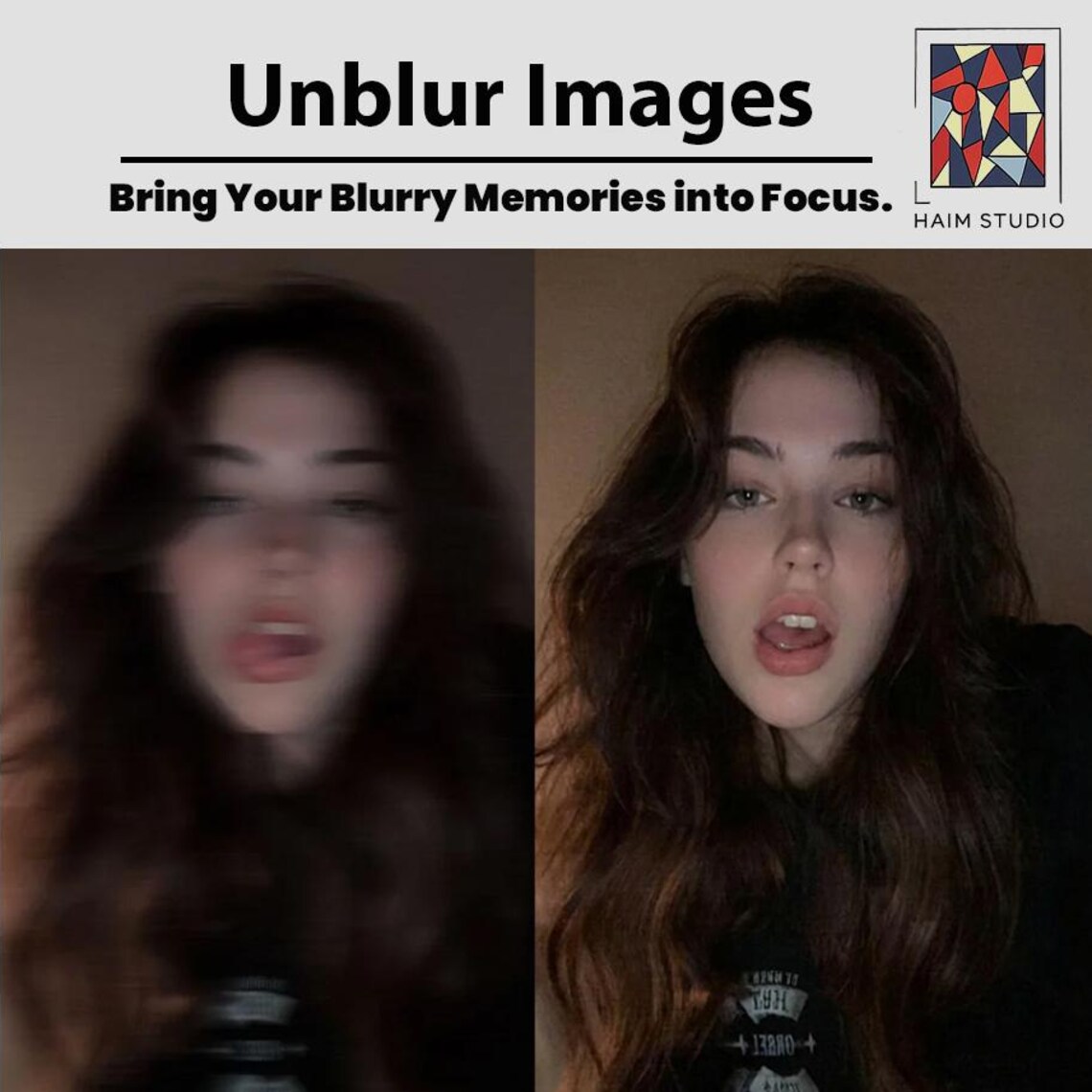 Unblur Photos Service, Face Restoration Art Print
