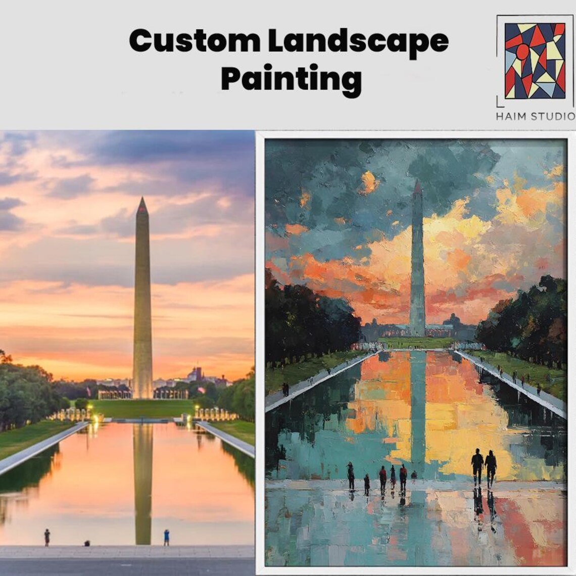 Custom Landscape Photo to Original Oil Painting Service Poster