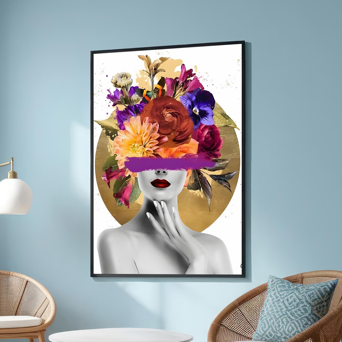 Surreal Floral Woman Abstract Modern Art