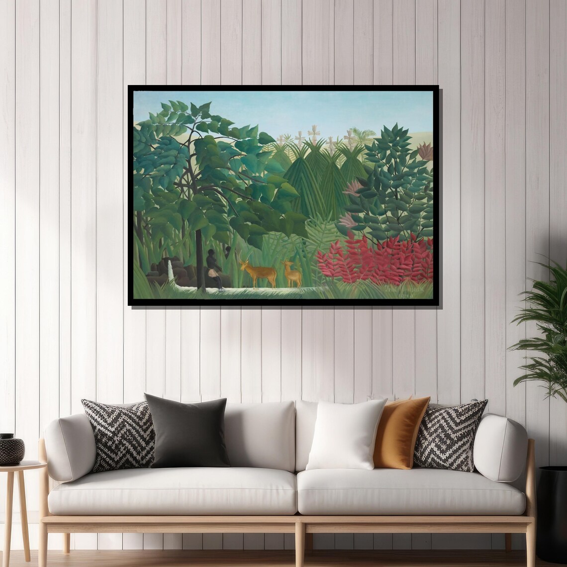 Henri Rousseau The Waterfall, Serene Jungle Landscape - Image 4