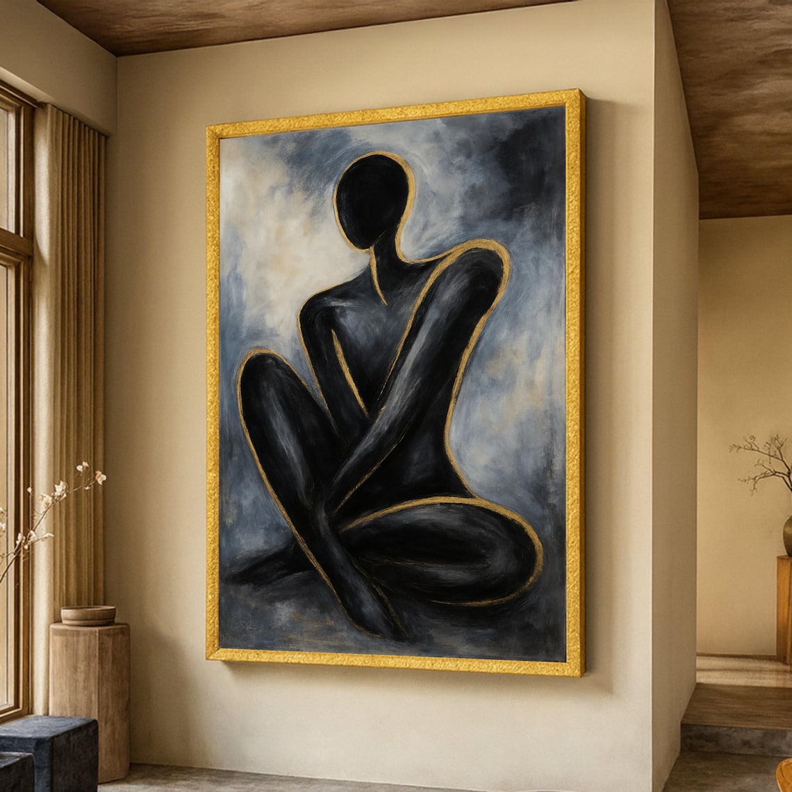 Abstract Human Silhouette Art Print, Minimalist Decor