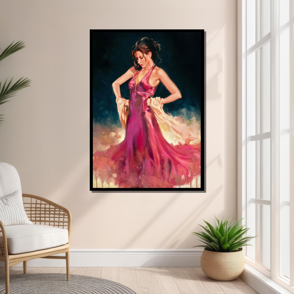 Dancer in Flowing Dress, Expressive Impressionist Art - Image 3