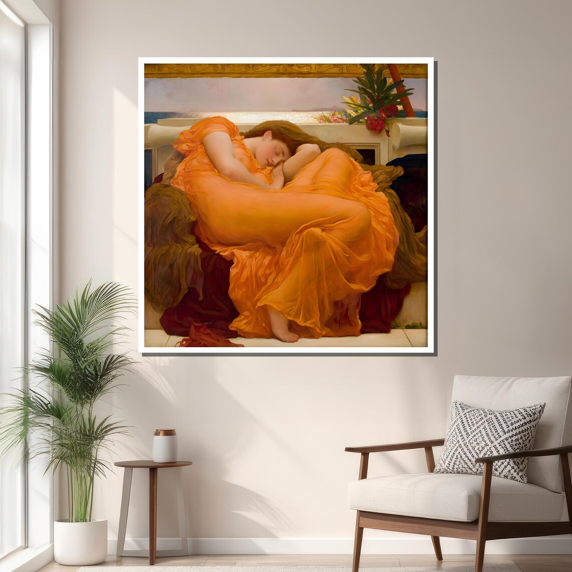 Flaming June By Frederic Leighton, Neoclassical Art Print - Image 3