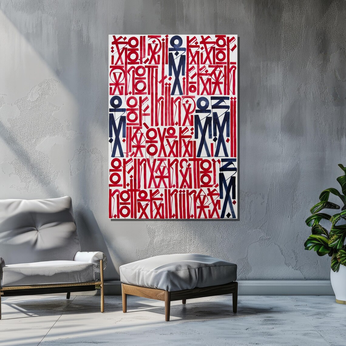 Bold Graffiti Print, Abstract Street Art Typography