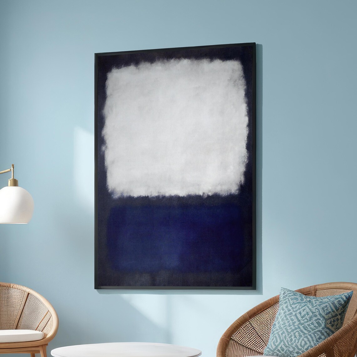 Mark Rothko Gray And Blue Abstract Minimalist Wall Art