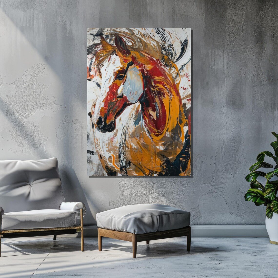 Abstract Horse Art Print, Modern Expressionist Decor - Image 2