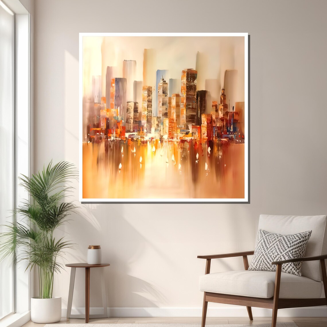 Abstract Cityscape, Contemporary Skyline Wall Art - Image 3