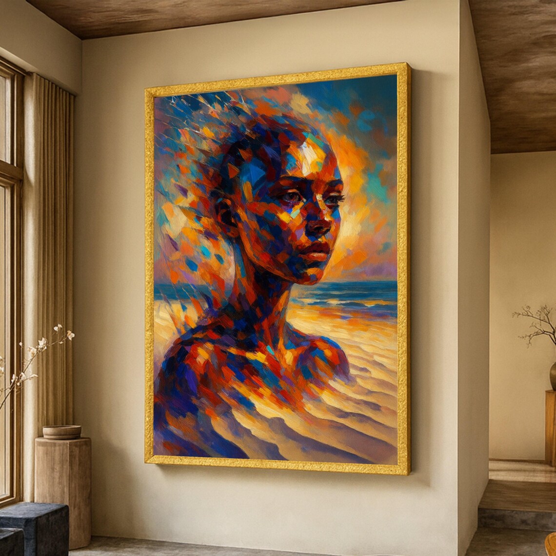 Abstract Woman Portrait, Modern Expressionist Art Print