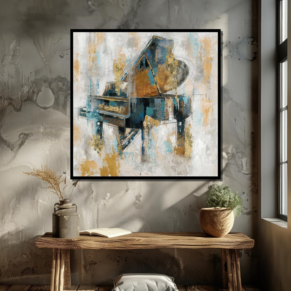 Abstract Grand Piano Art Print, Musical Wall Decor - Image 4