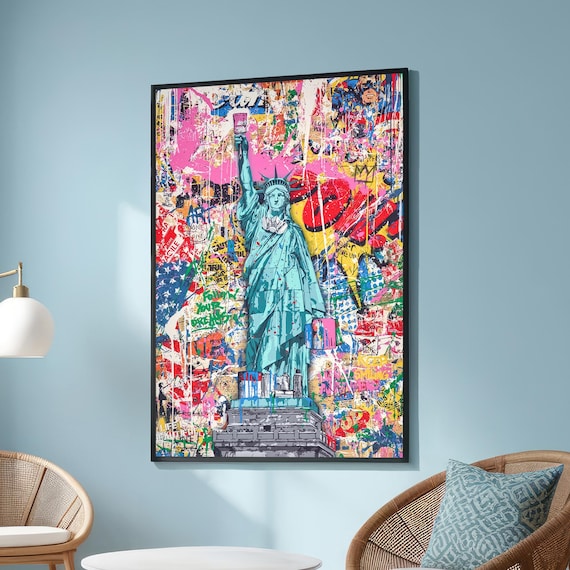 Graffiti Statue of Liberty Pop Art Print, Urban