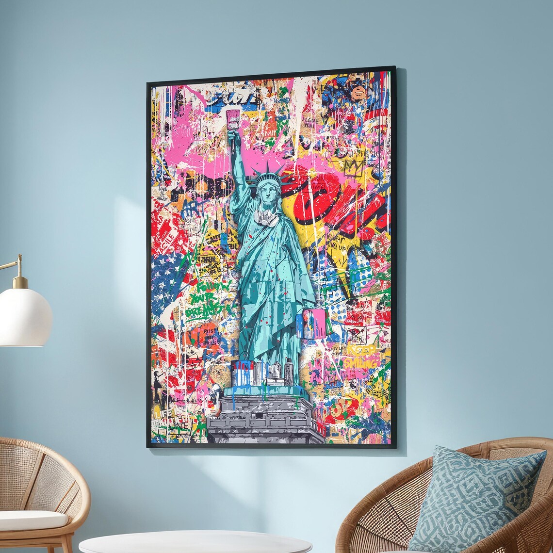 Graffiti Statue of Liberty Pop Art Print, Urban