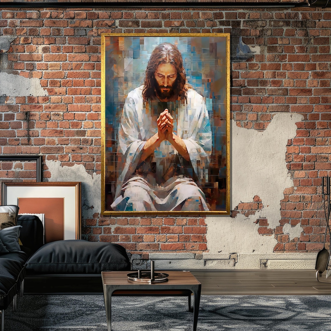 Jesus Christ Praying - Contemporary Religious Painting - Image 6