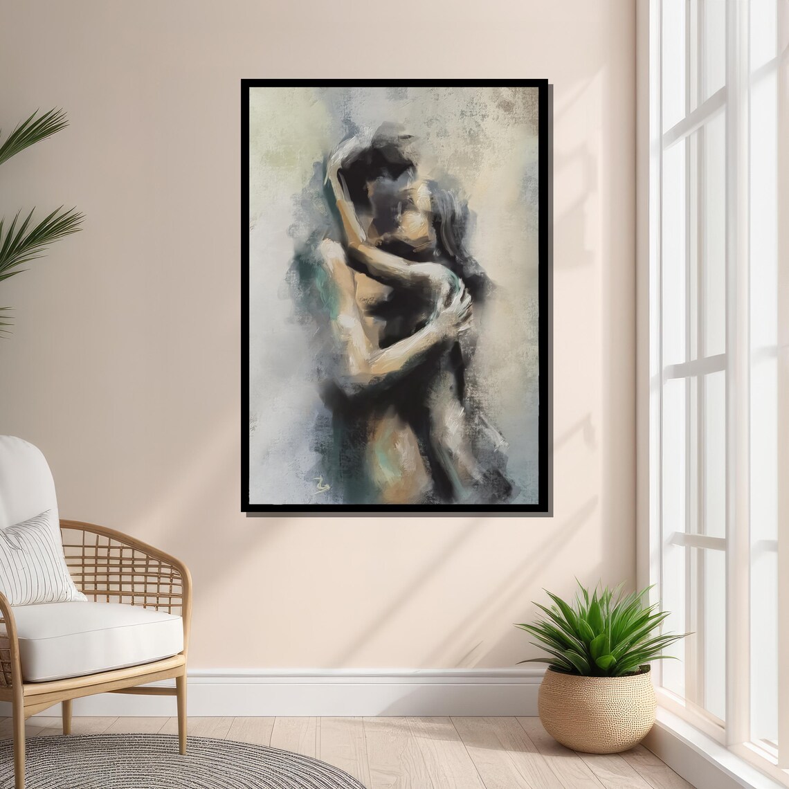 Romantic Abstract Couple - Impressionist Art - Image 3
