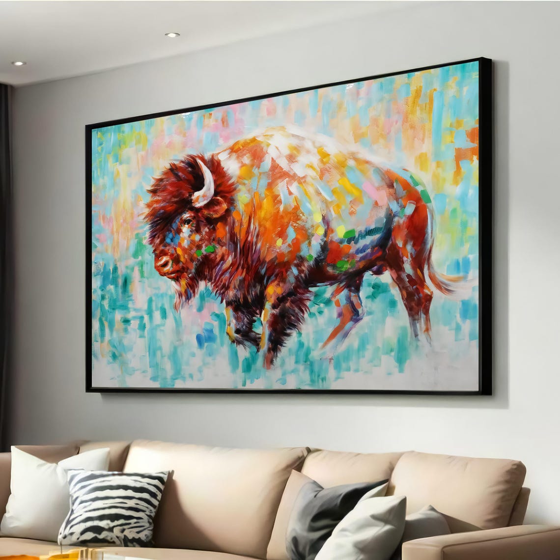 Bison Abstract Wildlife Art Print