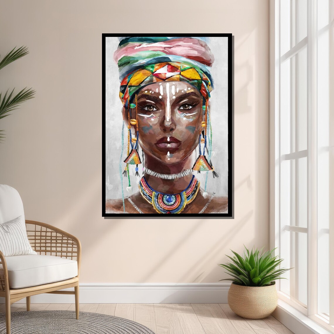 Tribal Woman Portrait, African Culture Art Print