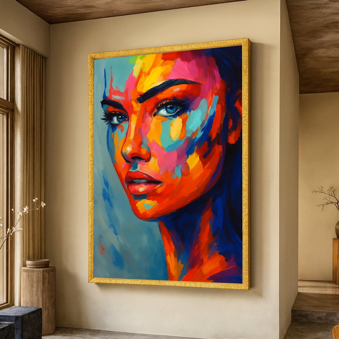 Abstract Portrait, Modern Expressionist Wall Art Print
