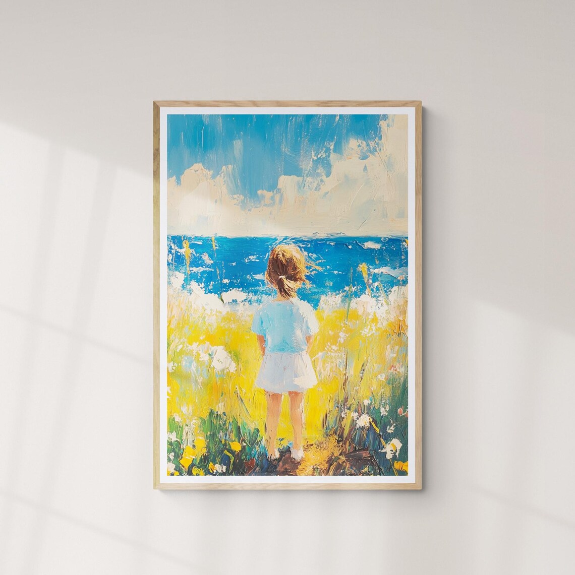 Waves Wall Art Crashing Sea Waves Sunshine Waves Print Sea Photo Wave Poster Art Girl And Blue Ocean Photo Art - Image 4