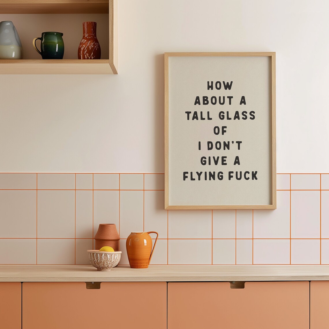 Tall Glass Of I Don't Give A Flying F*** Quote Art - Image 4