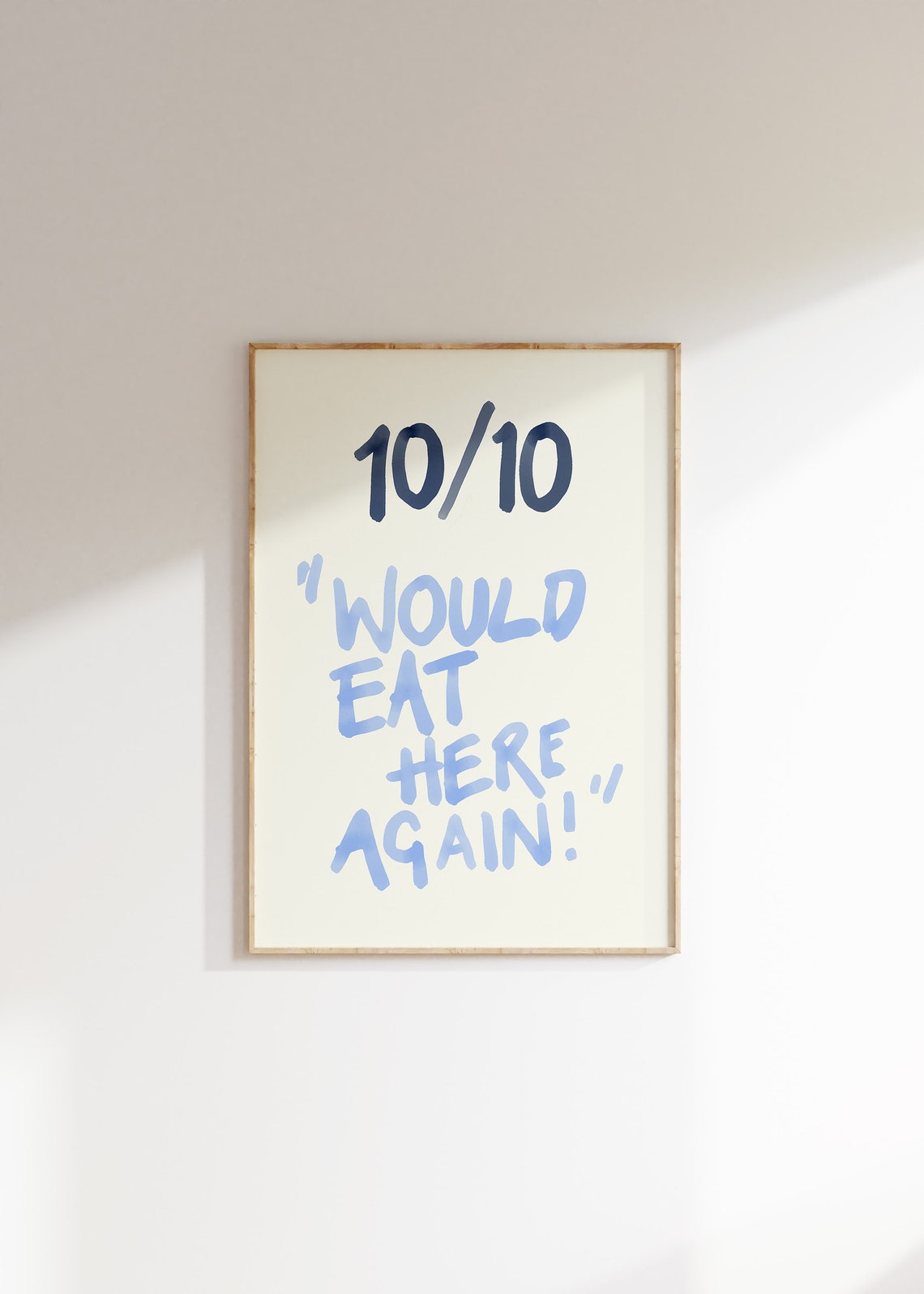 10 Out of 10 Would Eat Here Again Funny Blue Kitchen Review Art Poster - Image 4