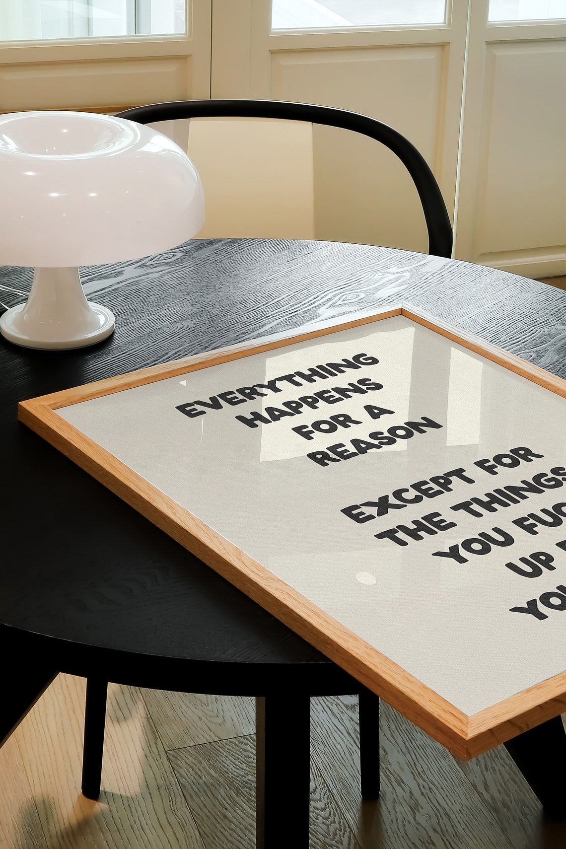 Everything Happens For A Reason Sweary Honest Quote Cream Poster - Image 3