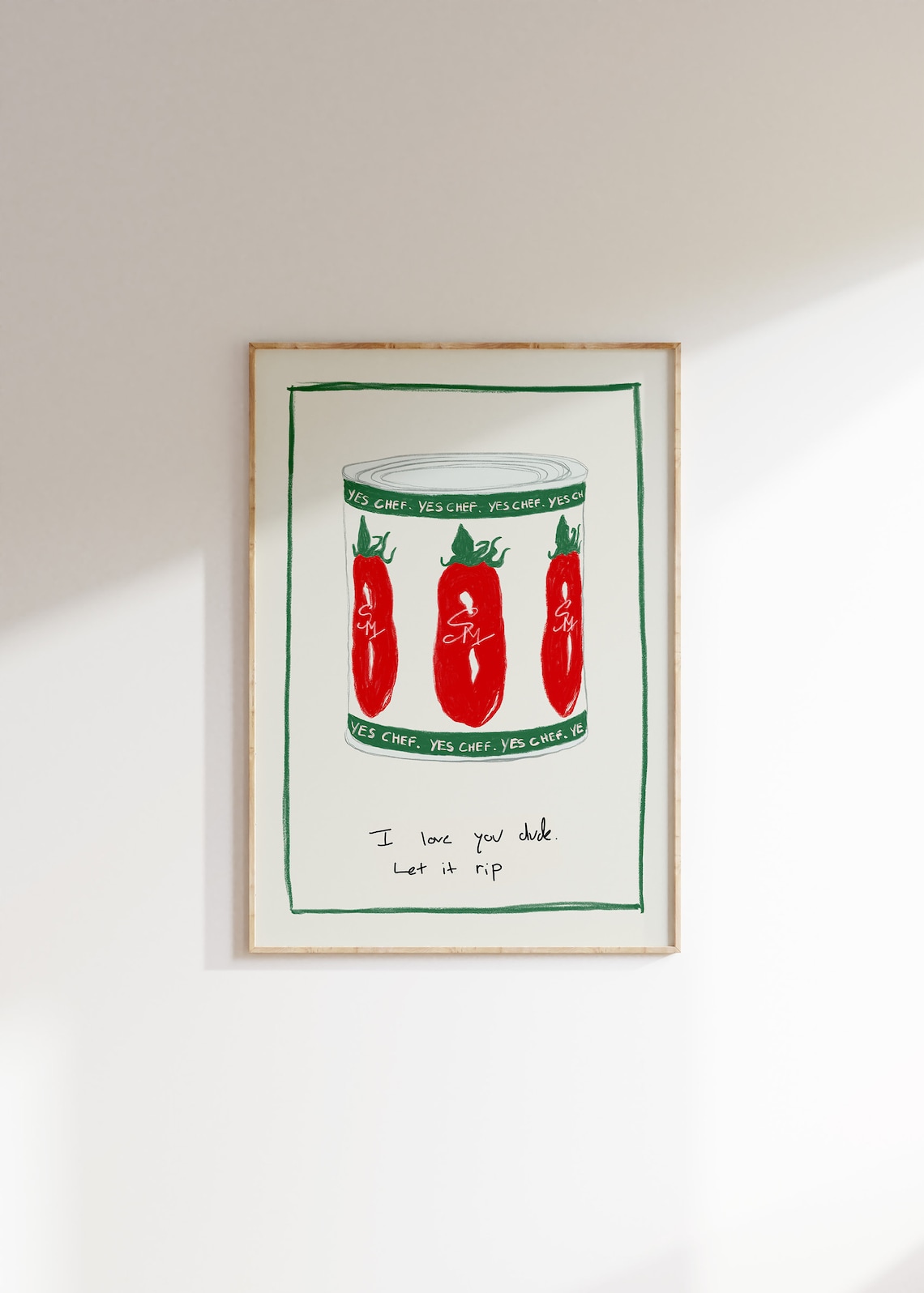 Yes Chef Let It Rip Tinned Tomato Art Print - Image 4