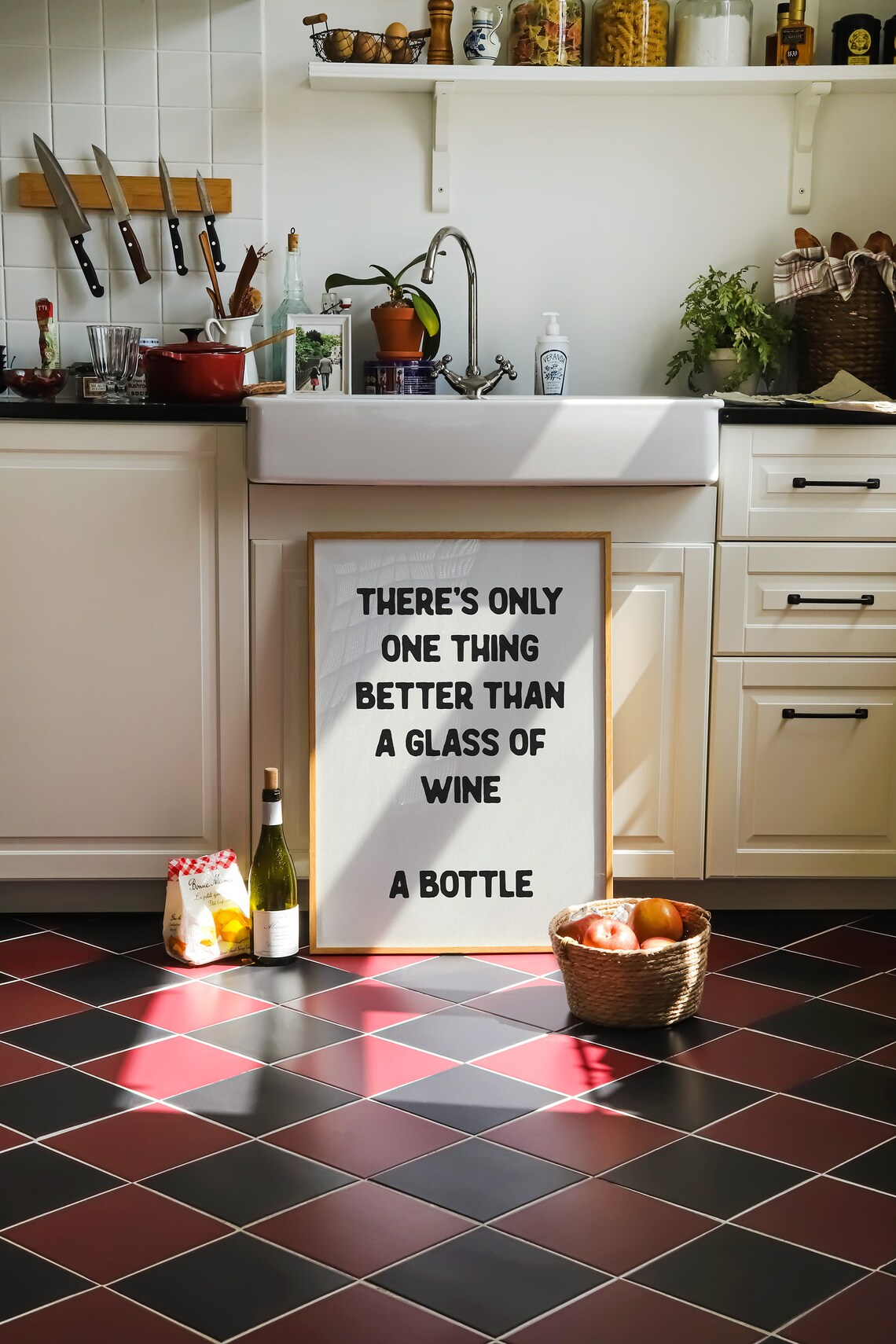 Only One Thing Better Than Wine Typography Poster - Image 3