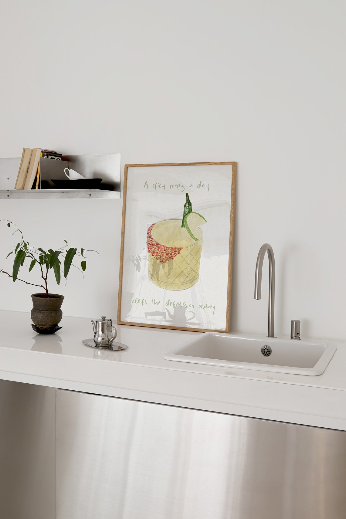 Spicy Marg A Day Funny Margarita Kitchen Art Print - Image 3